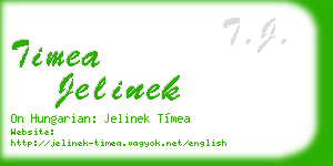 timea jelinek business card